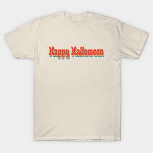 retro vintage happy halloween tpography T-Shirt